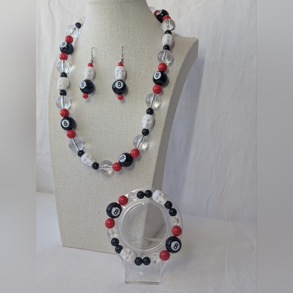 Casino Royal Artisan 3 Piece Set - Necklace, Bracelet & Earrings D009 - Picture 5 of 6